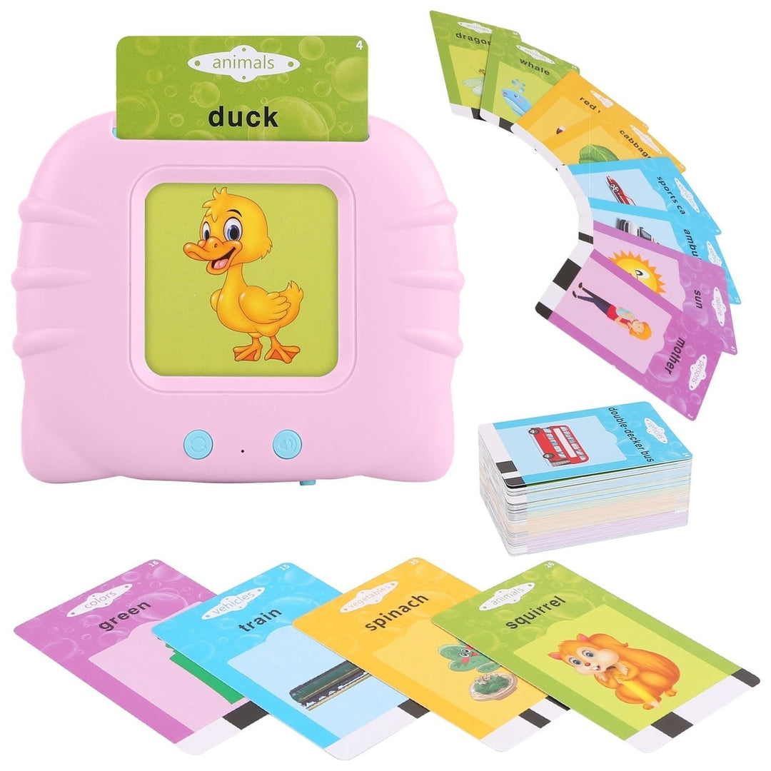 224 Words Kid Flash Talking Cards 112 Card Electronic Cognitive Audio Toddler Reading Machine Animal Shape Color Image 3