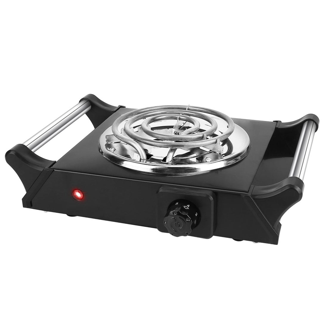 1000W Electric Single Burner Portable Coil Heating Hot Plate Stove Countertop RV Hotplate with 5 Temperature Adjustments Image 1