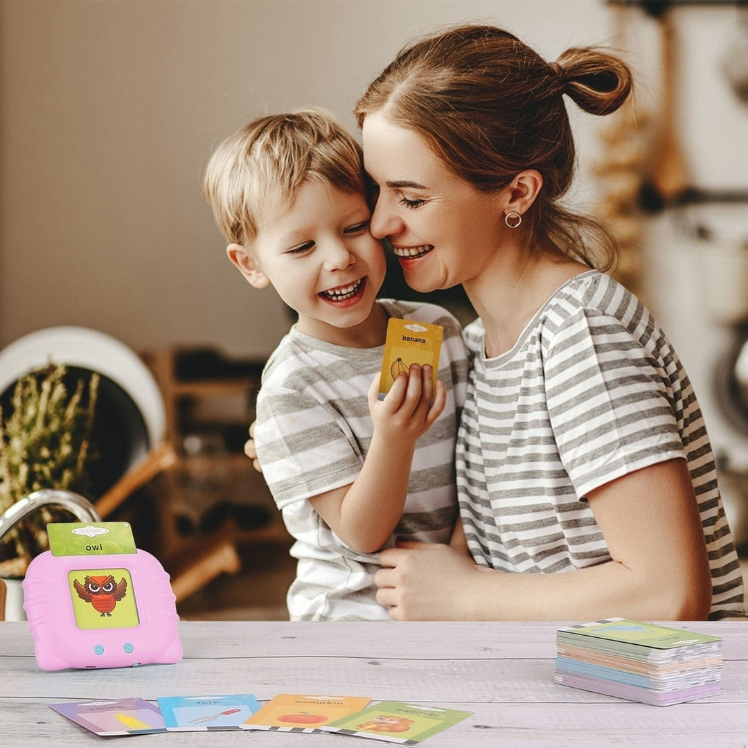 224 Words Kid Flash Talking Cards 112 Card Electronic Cognitive Audio Toddler Reading Machine Animal Shape Color Image 4
