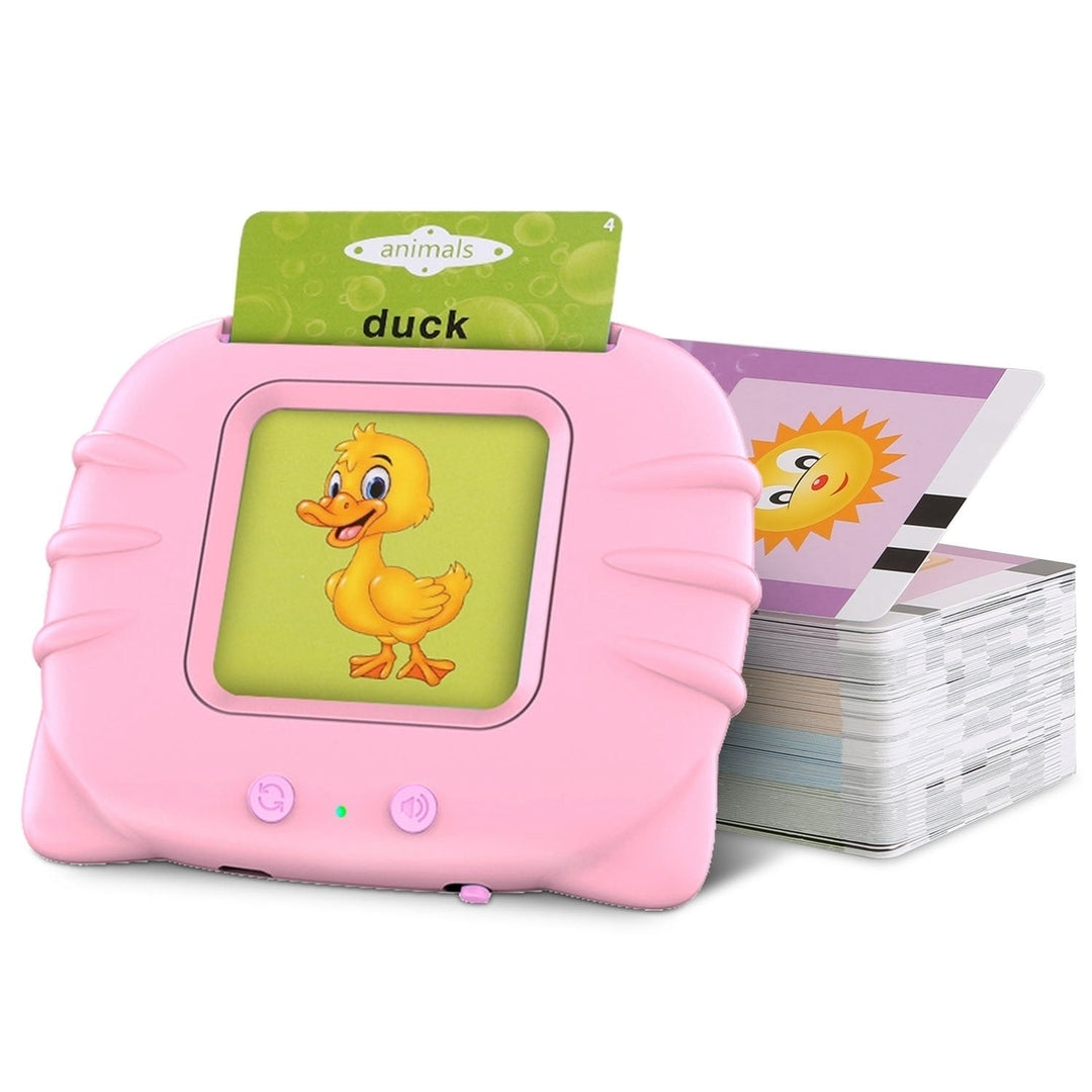 224 Words Kid Flash Talking Cards 112 Card Electronic Cognitive Audio Toddler Reading Machine Animal Shape Color Image 8