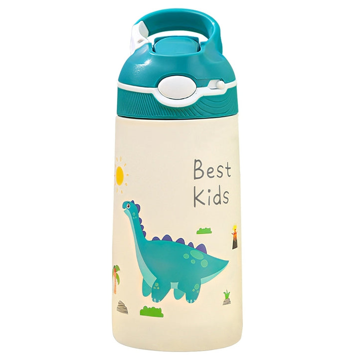13.5Oz Insulated Stainless Steel Water Bottle Leak-proof Bottle for Kids with Straw Push Button Lock Switch Thermos Cup Image 6