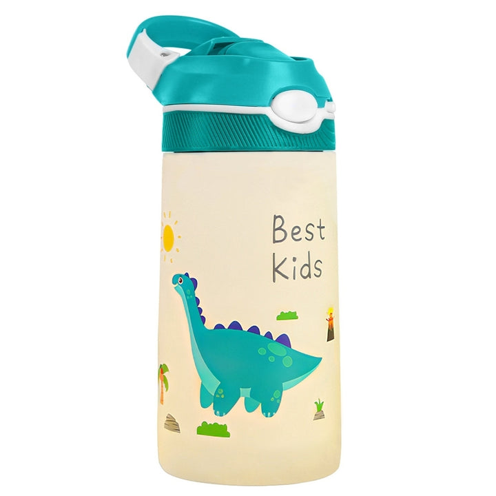 13.5Oz Insulated Stainless Steel Water Bottle Leak-proof Bottle for Kids with Straw Push Button Lock Switch Thermos Cup Image 7