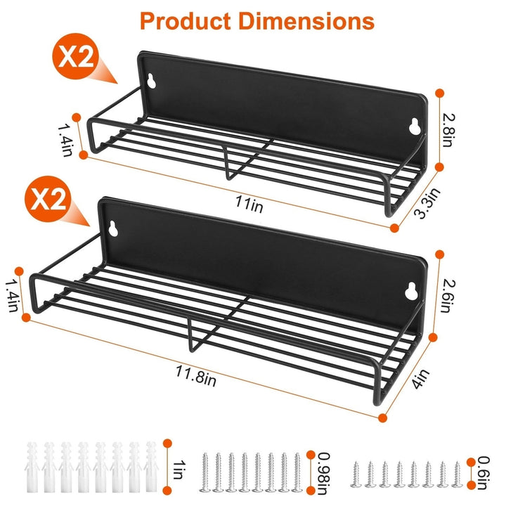 4Pack Strong Magnetic Spice Rack Organizer Fridge Storage Shelf for Jars Seasoning Tins Utensils Space Saver Holder Image 7