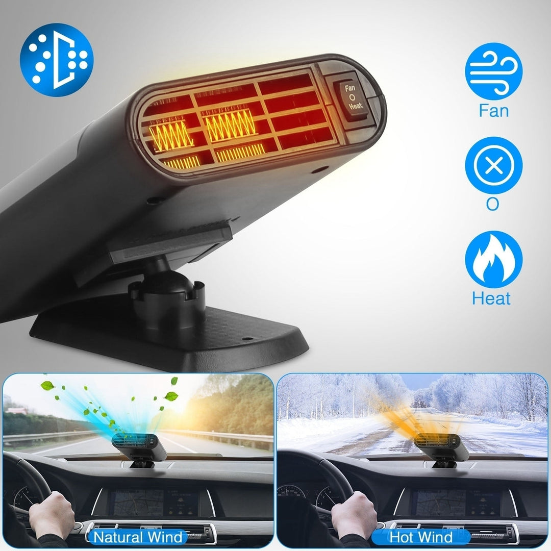 12V 150W Portable Car Heater Heating Fan 2 In 1 Defroster Defogger Demister Windshield Heater Automotive Cooling Fan Image 8