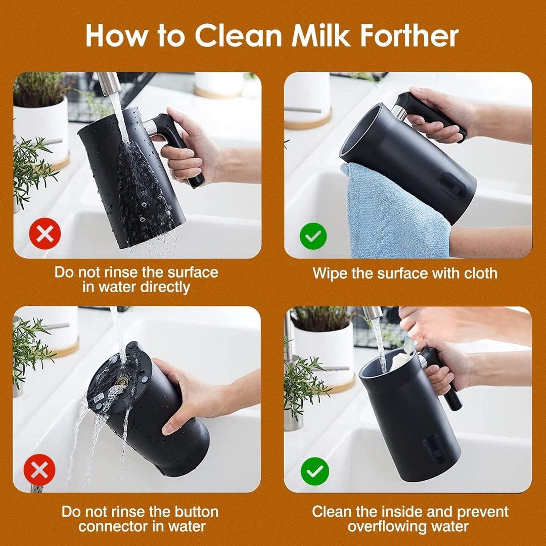 Electric Milk Frother Steamer 4 in 1 Multifunctional Hot Cold Milk Foam Maker 19.95OZ Automatic Quiet Milk Warmer Latte Image 10