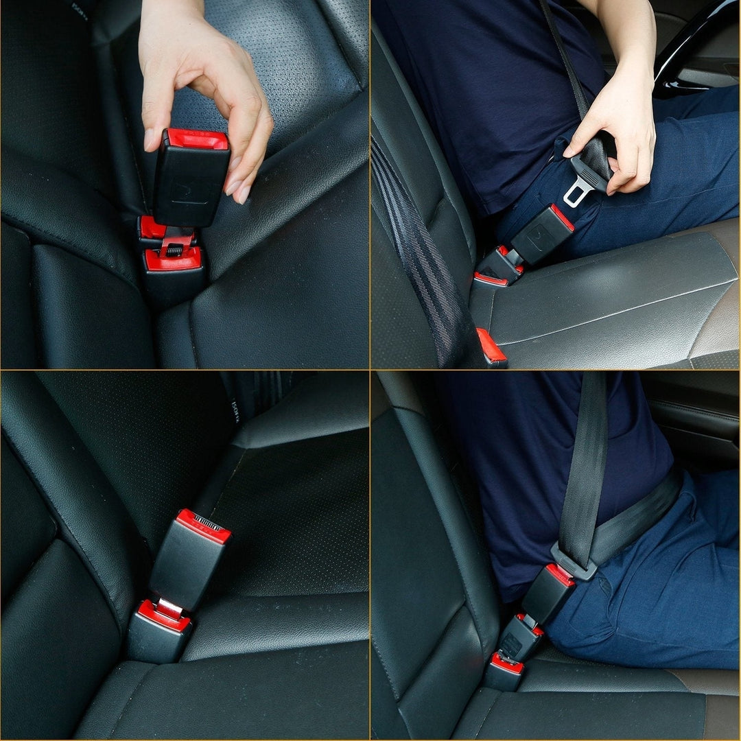 2Pcs Universal Car Extension Socket Buckles Auto Safety Extender Clip Alarm Stopper Comfortable For Pregnant Work with Image 4