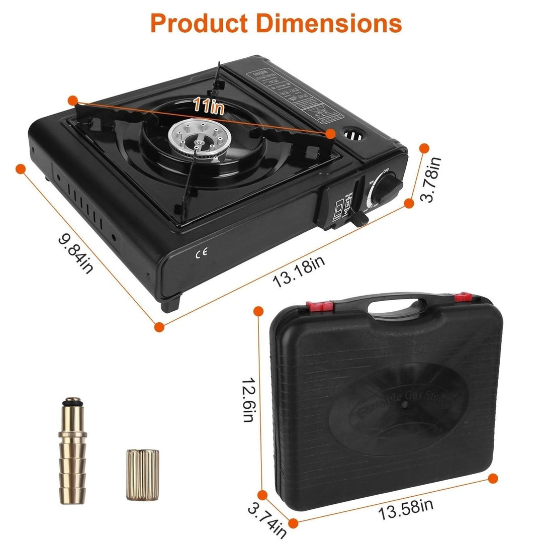 3300W Portable Camping Stove Butane Canister Dual Fuel Burner Piezo Electric Ignition Single Burner with Automatic Tank Image 6