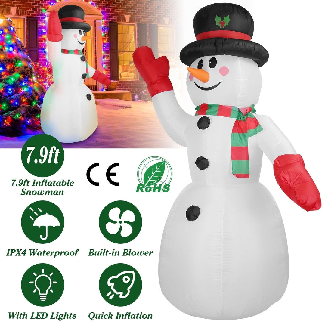 7.9FT Christmas Inflatable Giant Snowman Blow up Light up Snowman Image 1