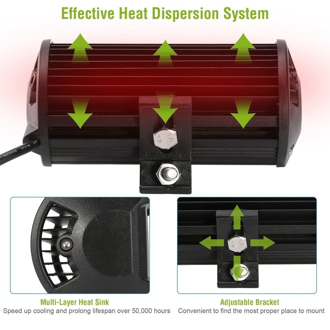 7in LED Light Bar 120W 12000LM LED Work Light Pods Offroad Driving Lights IP67 Waterproof Fog Light Spot Flood Beam Image 4