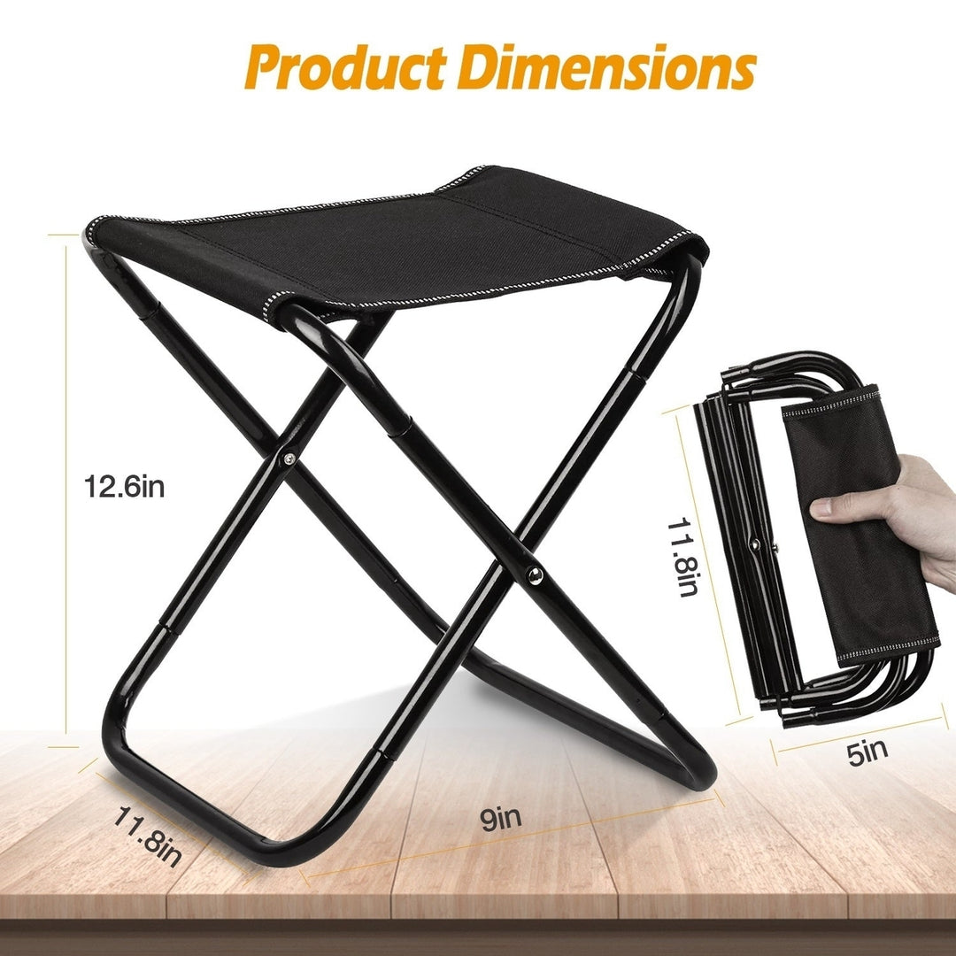 Foldable Camping Stool Portable Travel Chair 275.6LBS Load for Camping Fishing Backpacking Hiking Camping Seat with Image 7