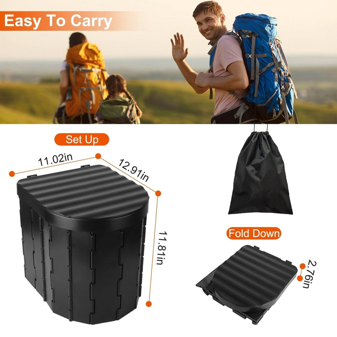 Foldable Emergency Toilet Portable Porta Potty for Car Travel Camping Boating Hiking Cleanable Travel Commode with Lid Image 8