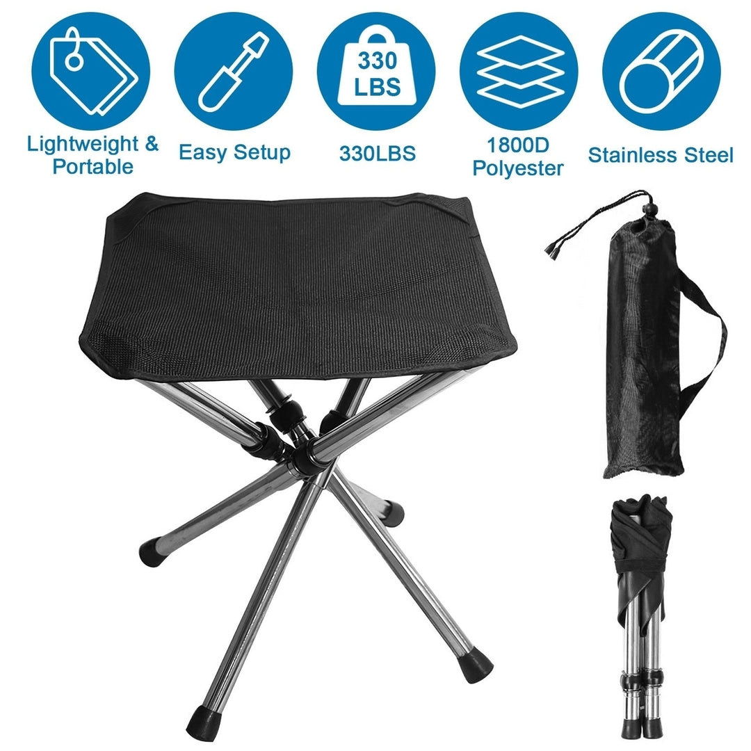 Foldable Camping Stool Retractable Portable Folding Chair Easy Setup Lightweight Backpacking Stool Carry Bag Fishing Image 11