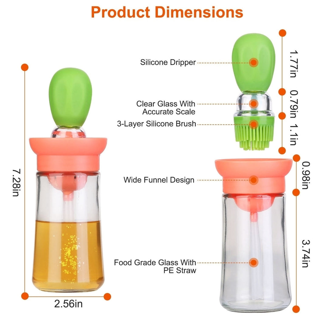 Oil Dispenser Bottle 2 In 1 Cooking Glass Olive Oil Dispenser Silicond Dropper with Silicond Brush Dropper Measuring Image 7