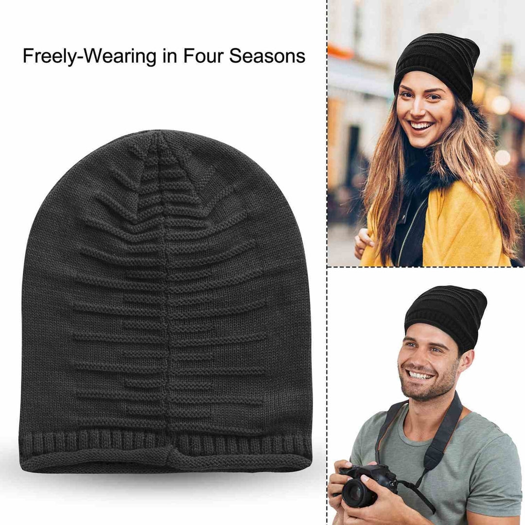 Unisex Knit Beanie Hat Winter Warm Hat Slouchy Baggy Hats Skull Cap 5 Colors Image 4