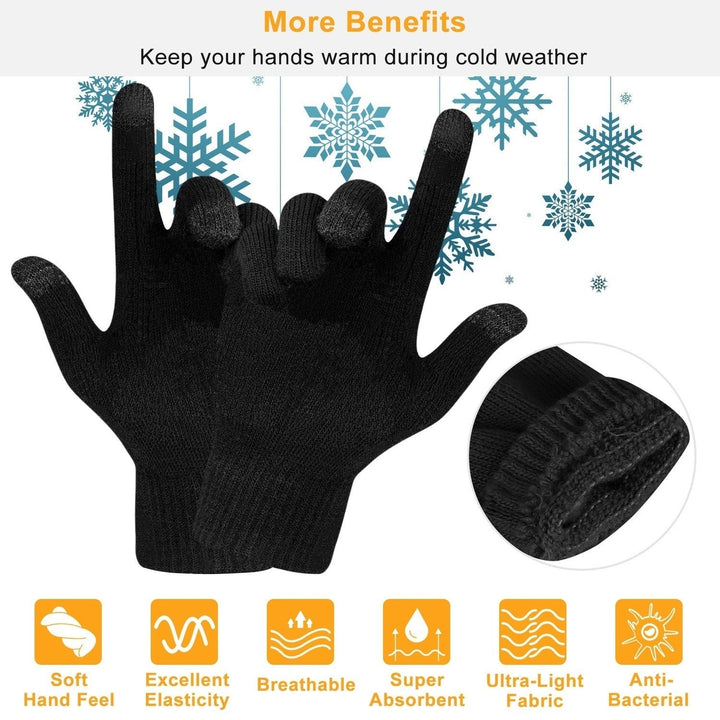 Unisex Winter Knit Gloves Touchscreen Outdoor Windproof Cycling Skiing Warm Gloves Image 9