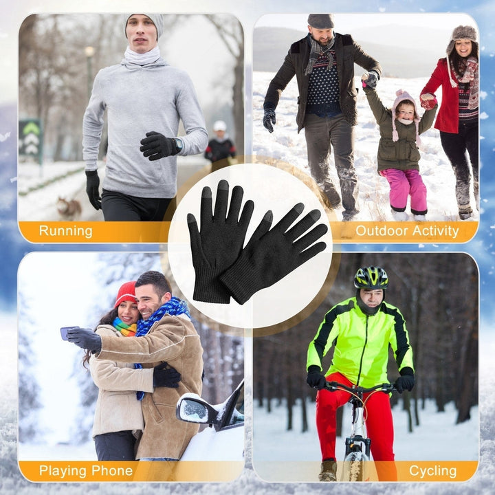 Unisex Winter Knit Gloves Touchscreen Outdoor Windproof Cycling Skiing Warm Gloves Image 11