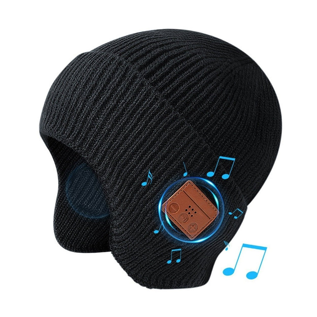 Wireless V5.0 Beanie Hat with Headphones Winter Stylish USB Rechargeable Music Beanie Headset Gift for Music Lovers Men Image 4