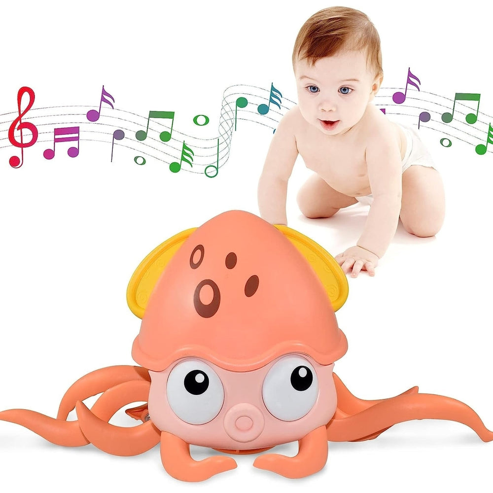 Rechargeable Baby Crawling Octopus Toy with Music LED Lighting Children Electric Moving Walking Kid Toy Obstacle Image 2