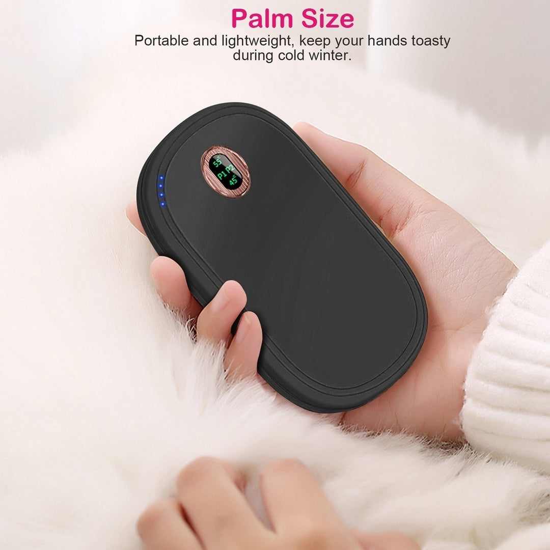 Rechargeable Hand Warmer Electric Hand Heater Portable Reusable Pocket Warmer Power Bank with Digital Display 2 Levels Image 8