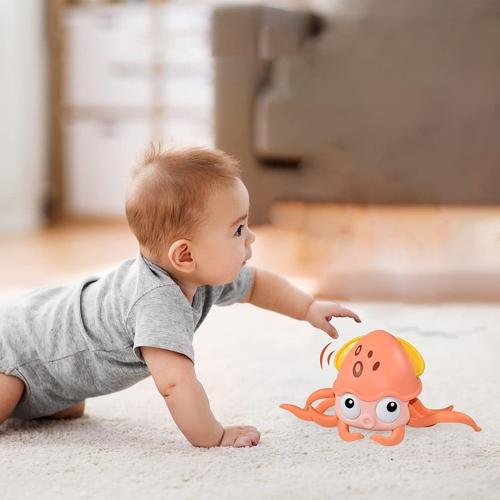 Rechargeable Baby Crawling Octopus Toy with Music LED Lighting Children Electric Moving Walking Kid Toy Obstacle Image 11