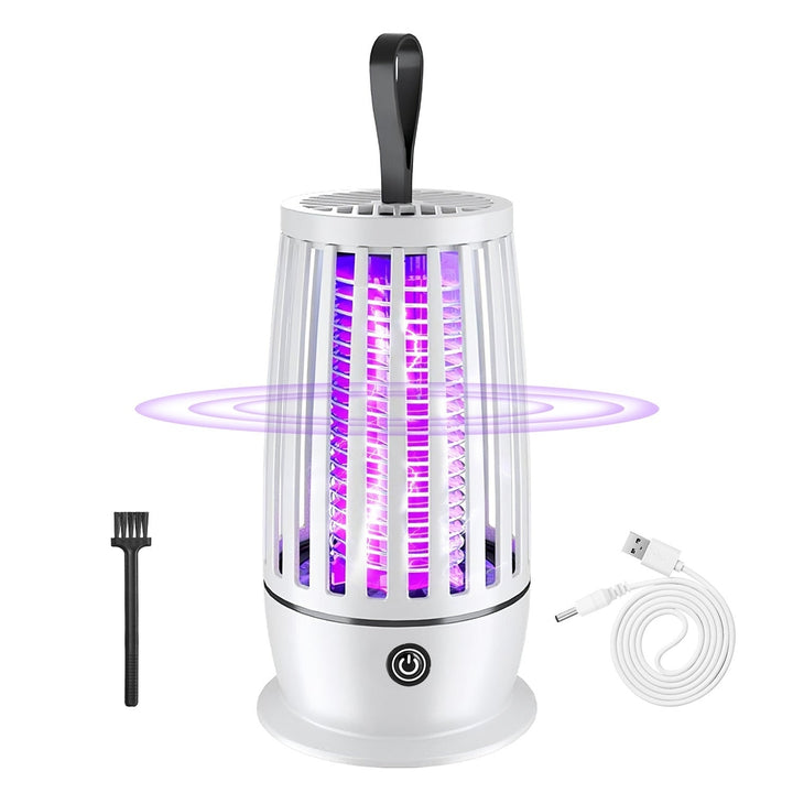 Rechargeable Mosquito Killer Lamp Bug Zapper with Night Light Strap Mosquito Catcher with Max 1615Square Feet Range UV Image 1