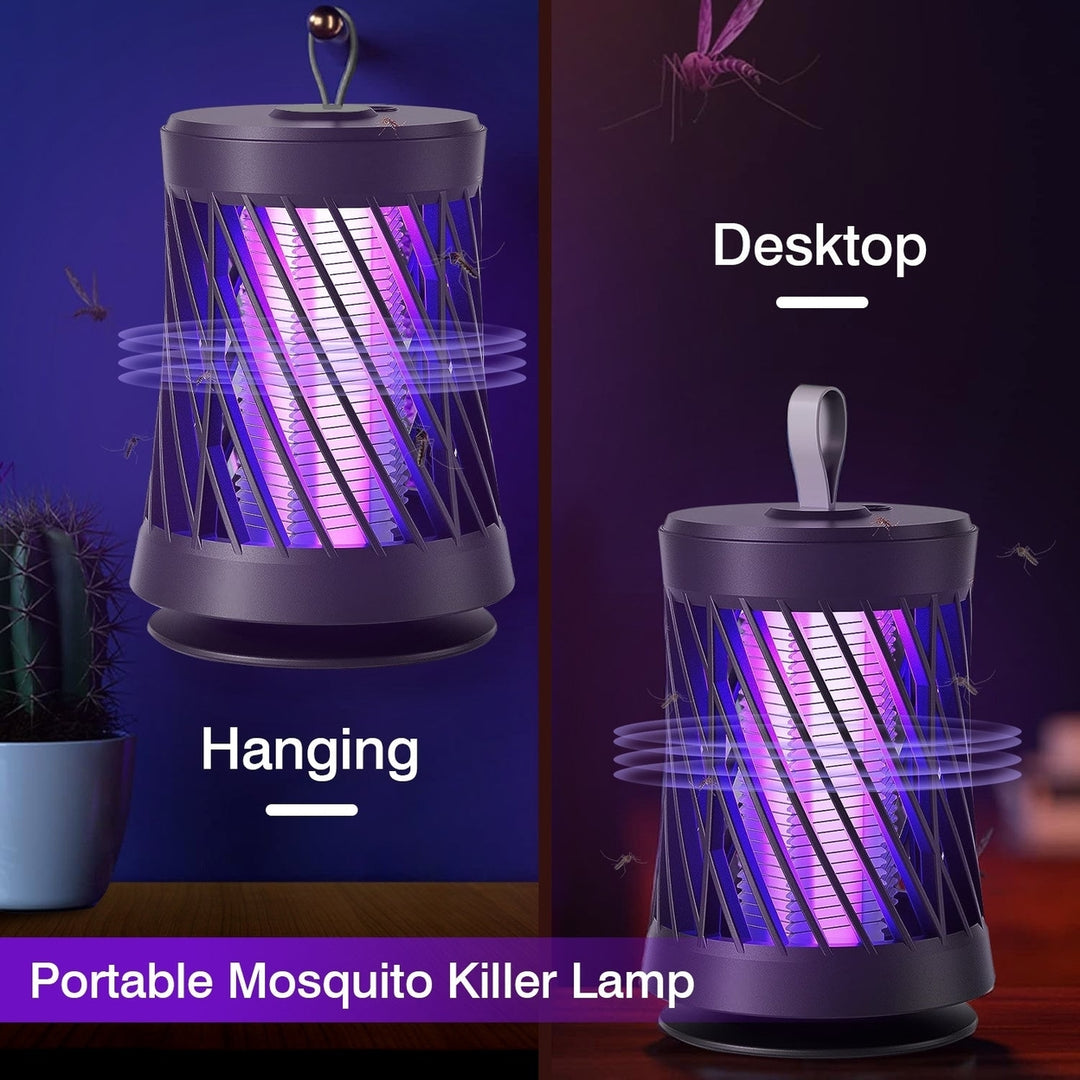 Rechargeable Mosquito Killer Lamp Bug Zapper with Night Light Strap Mosquito Catcher with Max 10594 Cubic Feet Range UV Image 10