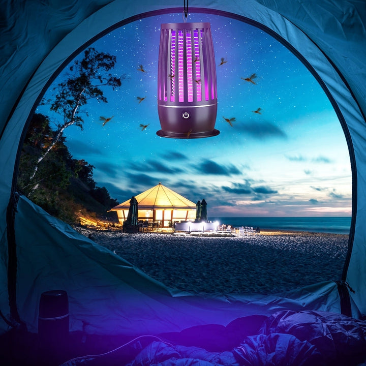 Rechargeable Mosquito Killer Lamp Bug Zapper with Night Light Strap Mosquito Catcher with Max 1615Square Feet Range UV Image 10