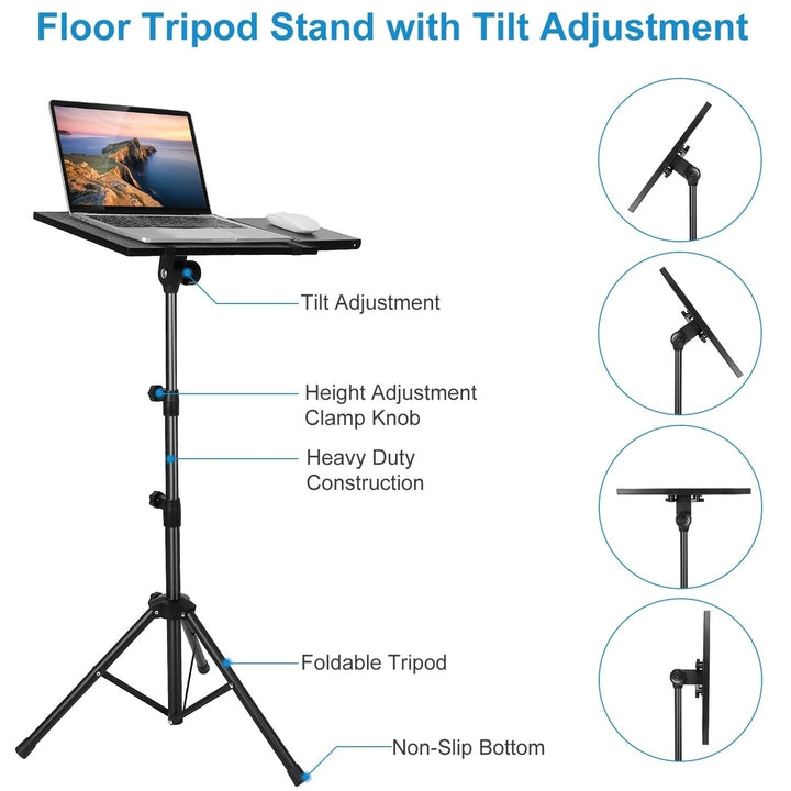Projector Tripod Stand Folding Laptop Stand with Height Tilt Adjustment Portable DJ Equipment Holder Mount Elevator For Image 4