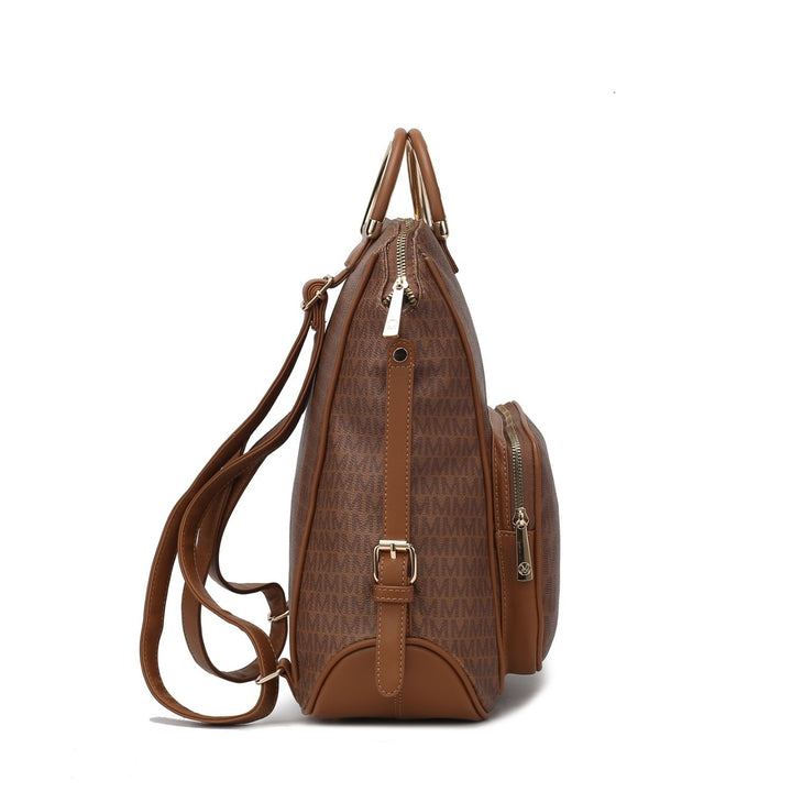 MKF Collection June Signature Multi-Functional Shoulder Bag Vegan Leather Womens Backpack by Mia K Image 12