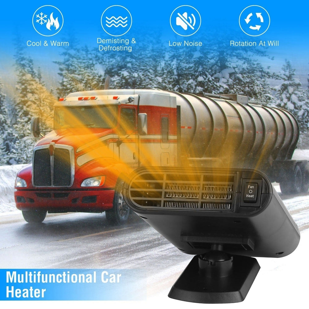 24V 150W Portable Car Heater Heating Fan 2 in 1 Defroster Defogger Demister Windshield Heater Automotive Cooling Fan Image 2