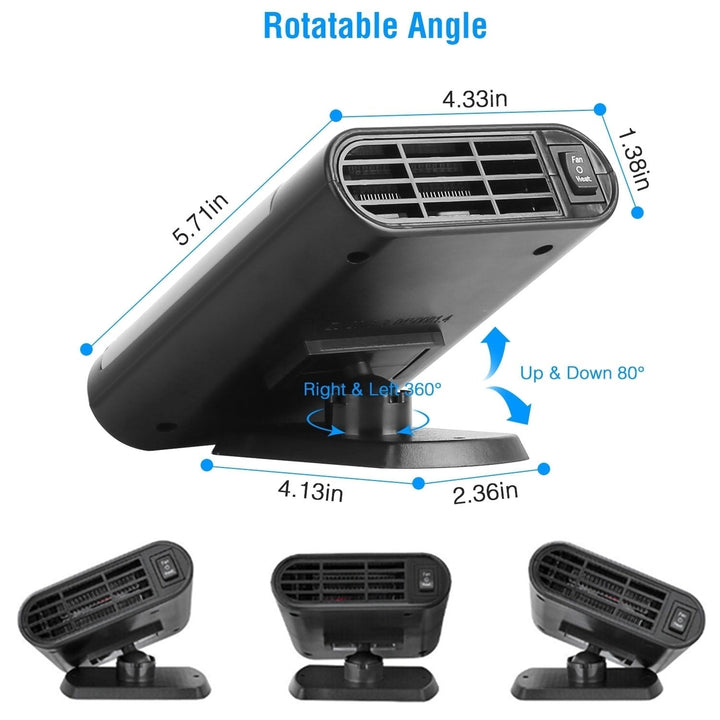 24V 150W Portable Car Heater Heating Fan 2 in 1 Defroster Defogger Demister Windshield Heater Automotive Cooling Fan Image 6