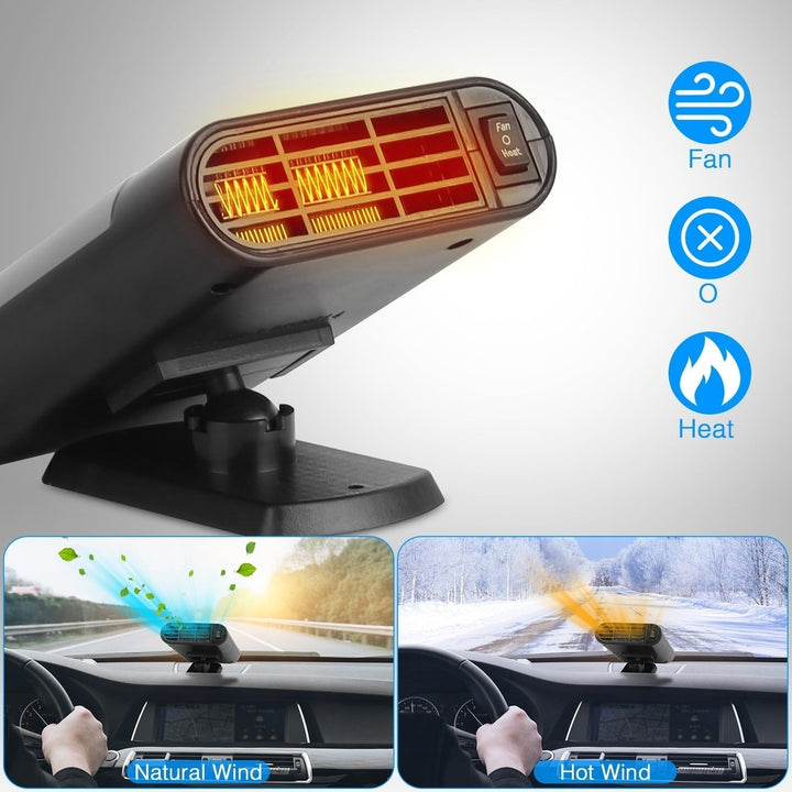 24V 150W Portable Car Heater Heating Fan 2 in 1 Defroster Defogger Demister Windshield Heater Automotive Cooling Fan Image 7