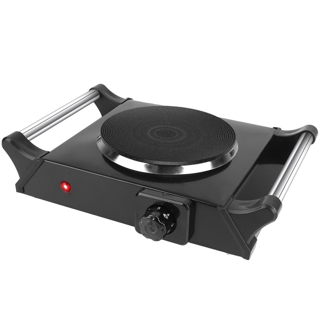 1000W Electric Single Burner Portable Heating Hot Plate Stove Countertop RV Hotplate with 5 Temperature Adjustments Image 1