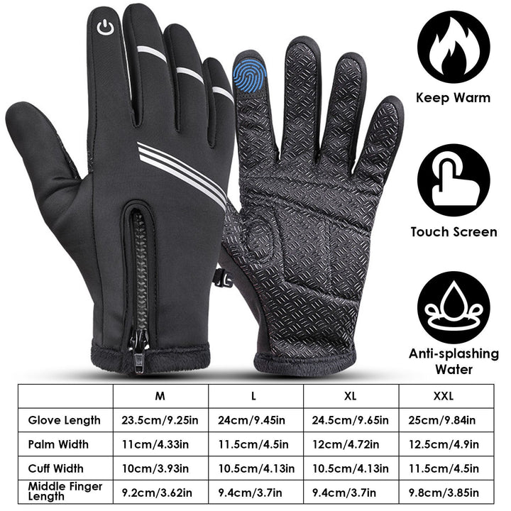 1Pair Winter Gloves Touchscreen Thermal Windproof Fleece Lined Gloves Image 7