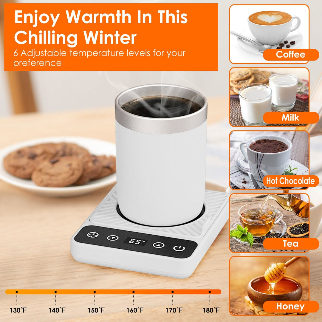 Desktop Electric Mug Warmer Auto Shut Off Timer Setting 6 Temperature Levels Cup Warmer for Milk Tea Cup Heating Plate Image 9