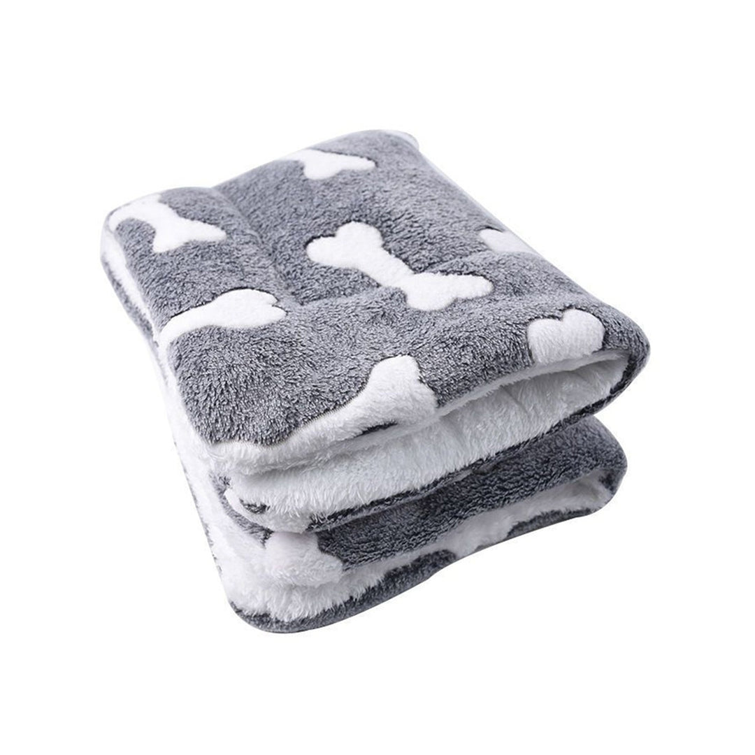 Dog Bed Mat Comfortable Flannel Dog Crate Pad Reversible Cushion Carpet Machine Washable Pet Bed Liner with Bone Image 7