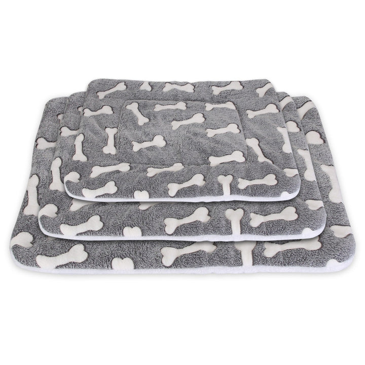 Dog Bed Mat Comfortable Flannel Dog Crate Pad Reversible Cushion Carpet Machine Washable Pet Bed Liner with Bone Image 9