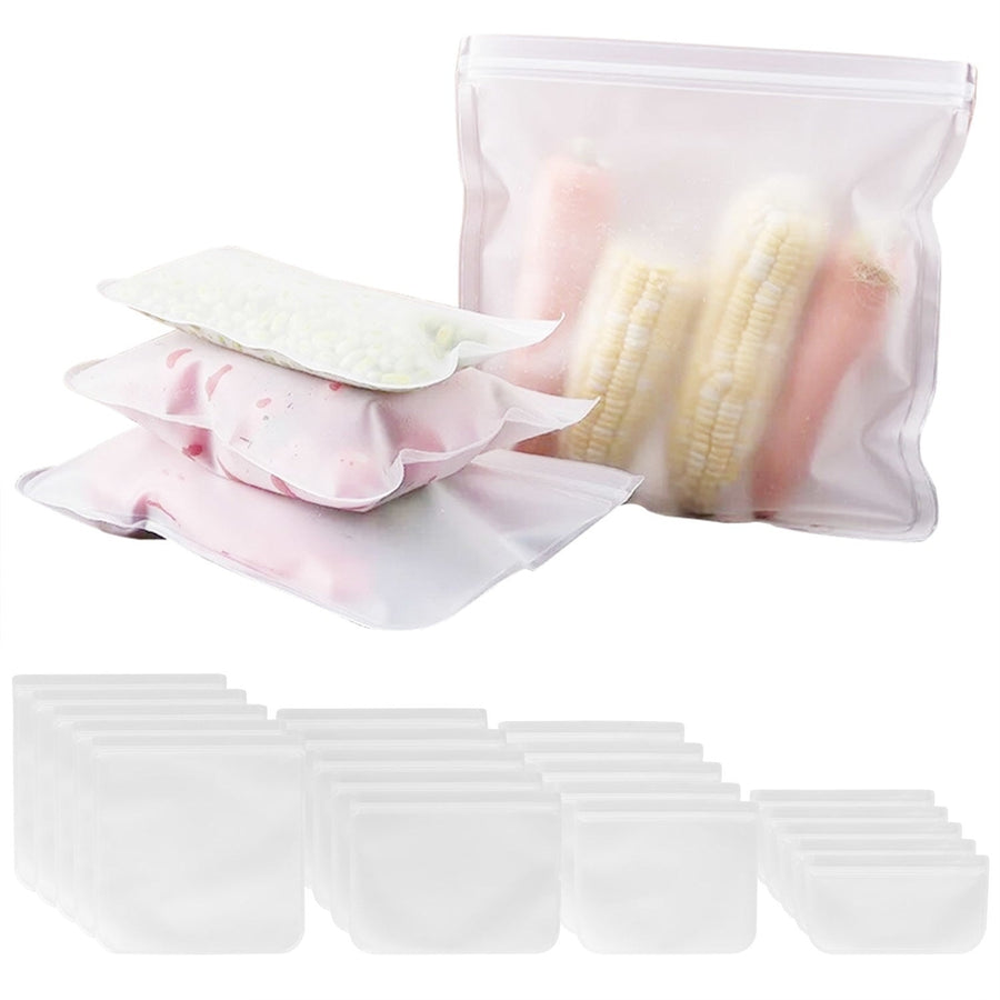 20Pcs Reusable Food Storage Bags 5 Sandwich Snack Gallon Quart Bag Leakproof BPA Free Food Container Freezer Safe Lunch Image 1
