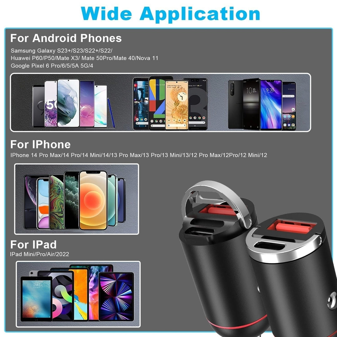 2Pcs 100W USB Car Charger QC4.0 PD3.0 USB Fast Charging Adapter Dual Port Car Cigarette Lighter Work with iPhone14 13 12 Image 8