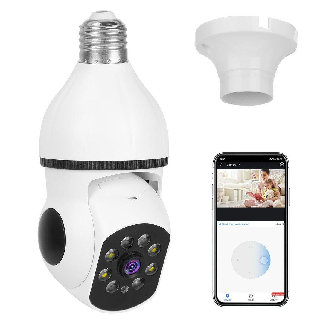 E27 WiFi Bulb Camera 1080P FHD WiFi IP Pan Tilt Security Surveillance Camera with Two-Way Audio Full Color Night Vision Image 1