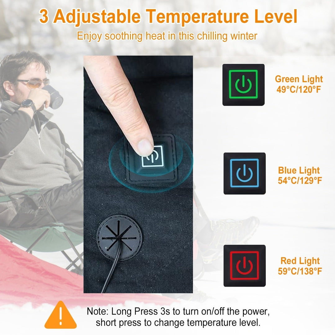 Portable Heated Seat Cushion with 3 Temperature Levels Foldable USB Plug Powered Heating Pad For Outdoor Winter Car Image 3