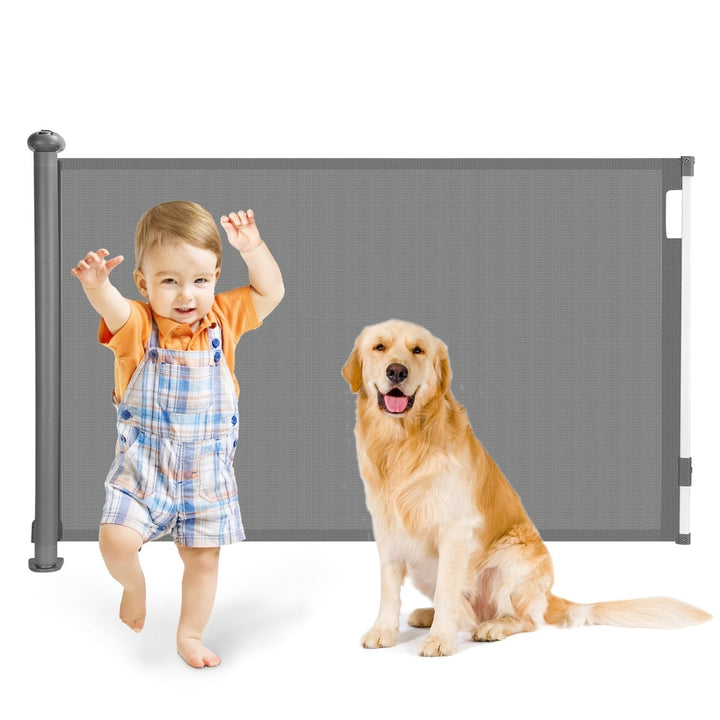 Retractable Baby Security Gate Door 58.3in Extra Wide Stair Gate for Toddlers Dogs Baby Gate with Punch Kit Punch-free Image 1