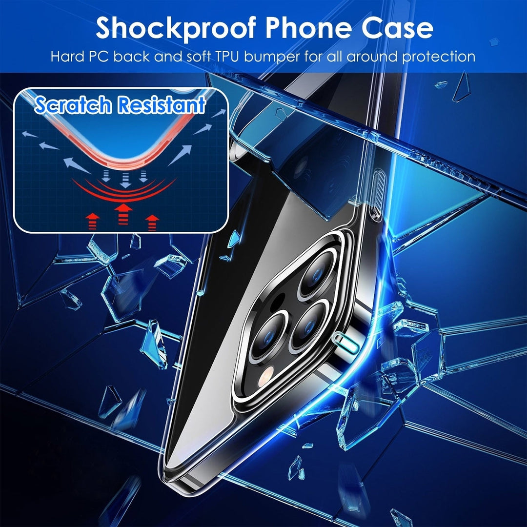 Magnetic Metal Kickstand Clear Case Shockproof Anti Yellowing Phone Cover Work with Magsafe Fit for IOS Phone Image 11