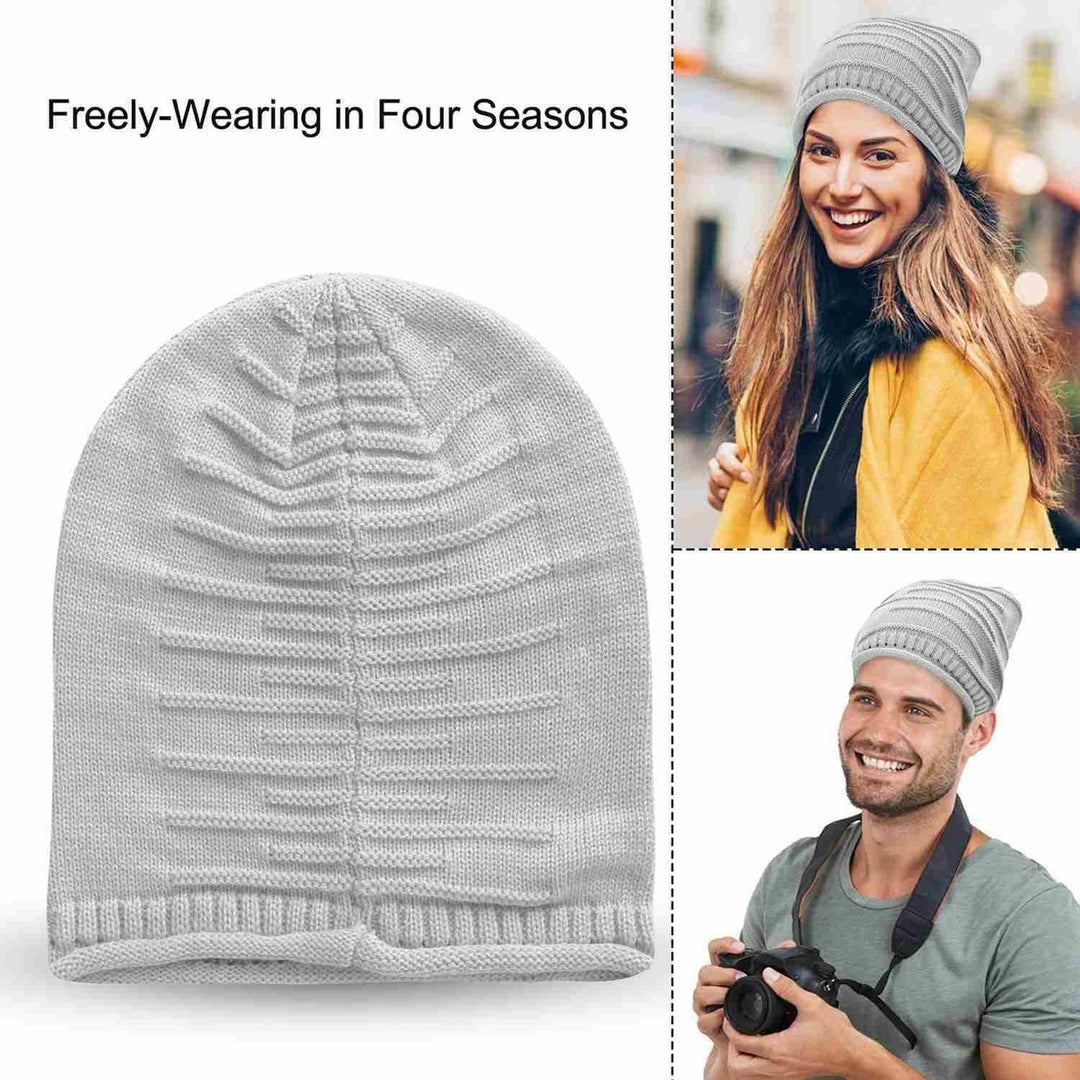 Unisex Knit Beanie Hat Winter Warm Hat Slouchy Baggy Hats Skull Cap 5 Colors Image 1