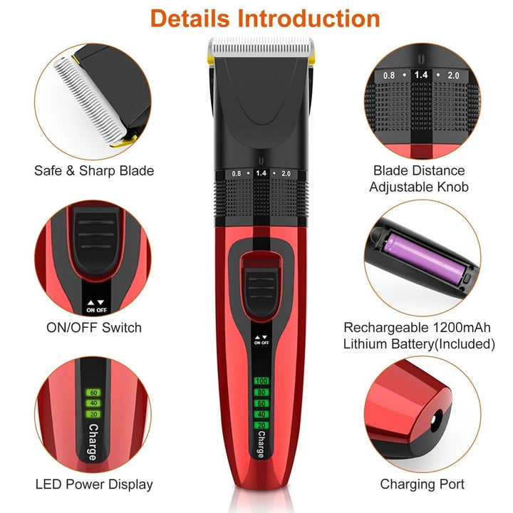 Pet Grooming Kit Rechargeable Cordless Dog Grooming Clippers Low Noise Electric Dog Trimmer Shaver Hair Cutter with 4 Image 3