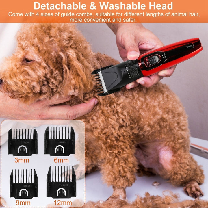 Pet Grooming Kit Rechargeable Cordless Dog Grooming Clippers Low Noise Electric Dog Trimmer Shaver Hair Cutter with 4 Image 6