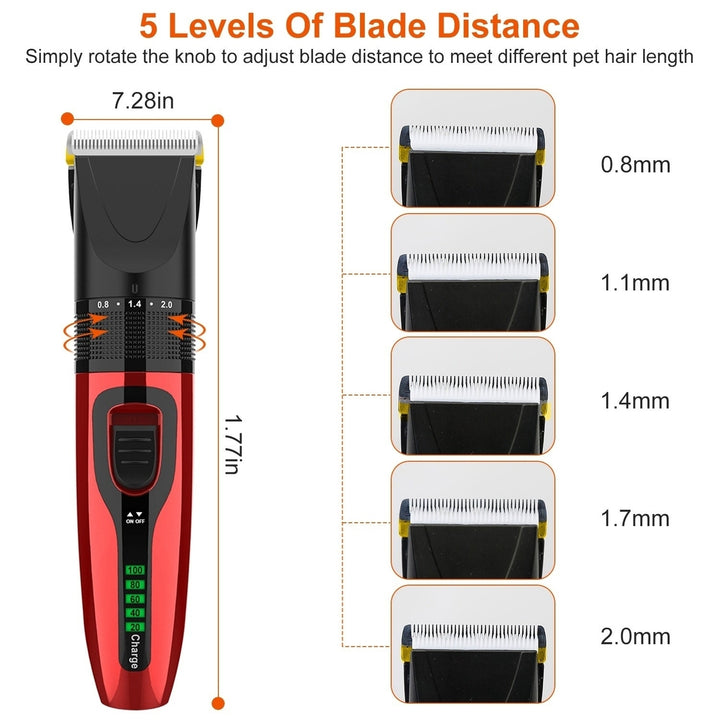 Pet Grooming Kit Rechargeable Cordless Dog Grooming Clippers Low Noise Electric Dog Trimmer Shaver Hair Cutter with 4 Image 8