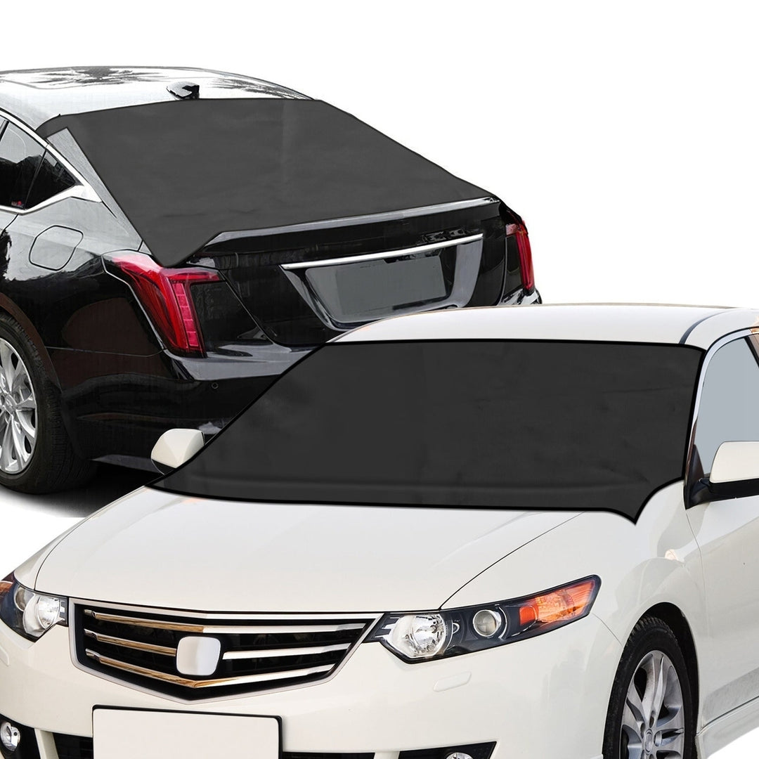 Magnetic Car Windshield Cover Front Rear Car Windshield Protector against Snow Sun Dirt Leaves Fit for All Cars Oxford Image 1