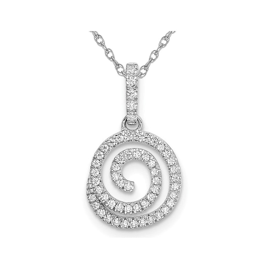 1/6 Carat (ctw) Diamond Swirl Pendant Necklace in 14K White Gold with Chain Image 1
