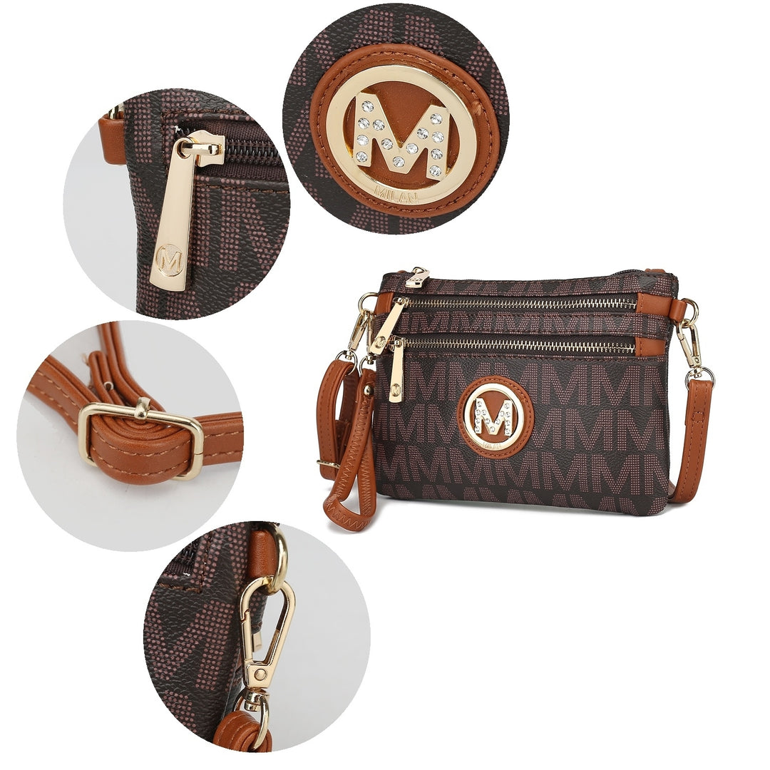 MKF Collection Geneve Womens Crossbody Bag Signature Shoulder Bag Wristlet Handbag by Mia K. Image 11